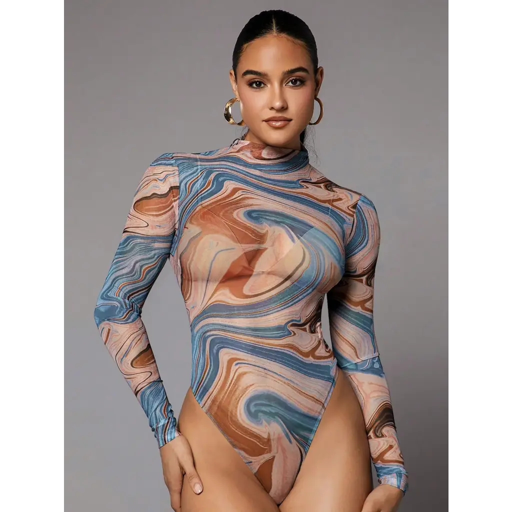 BAE Marble Print Bodysuit - Women Bodysuits