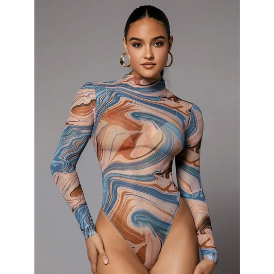 BAE Marble Print Bodysuit - Women Bodysuits