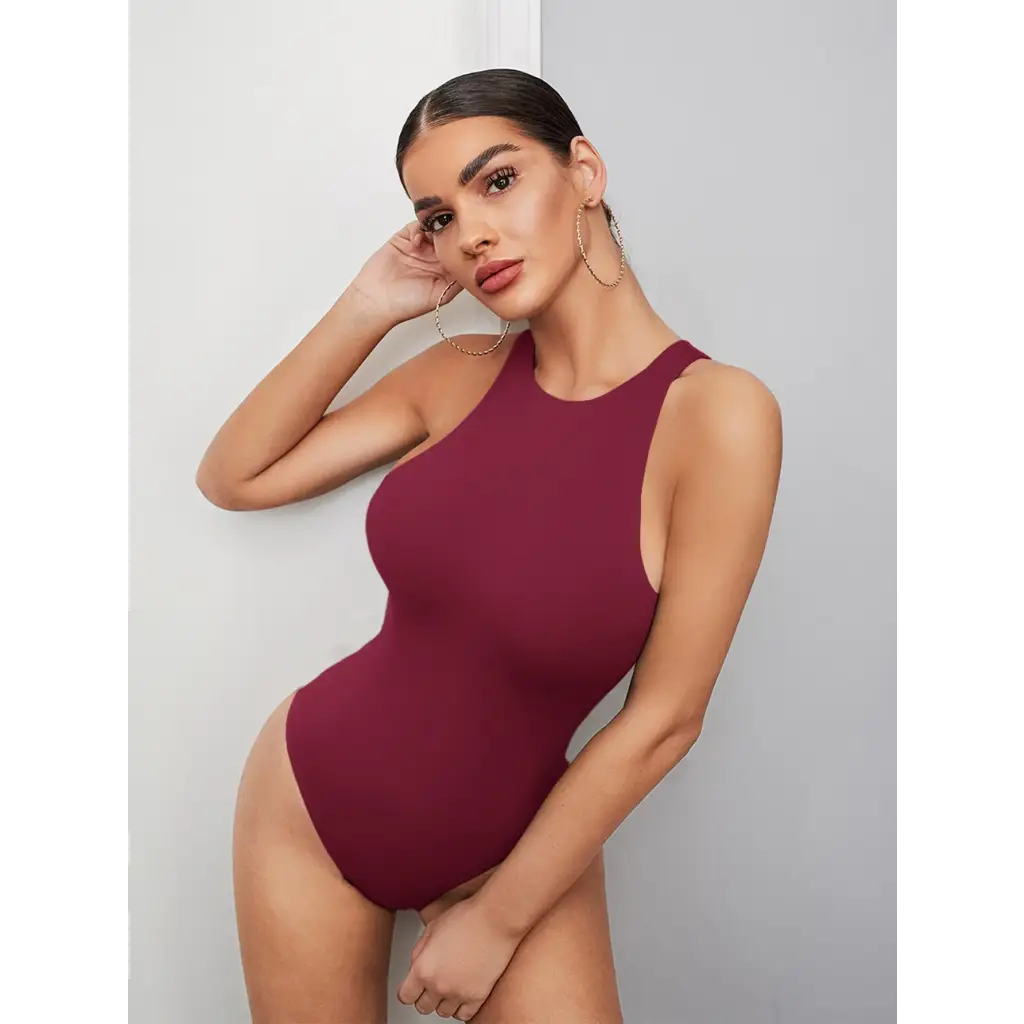 BAE Solid Bodysuit - Burgundy / XS - Women Bodysuits