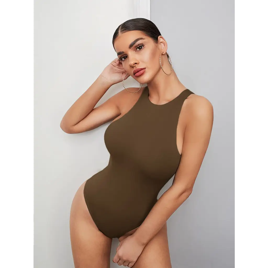 BAE Solid Bodysuit - Mocha Brown / XS - Women Bodysuits