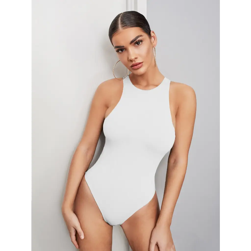 BAE Solid Bodysuit - White / XS - Women Bodysuits