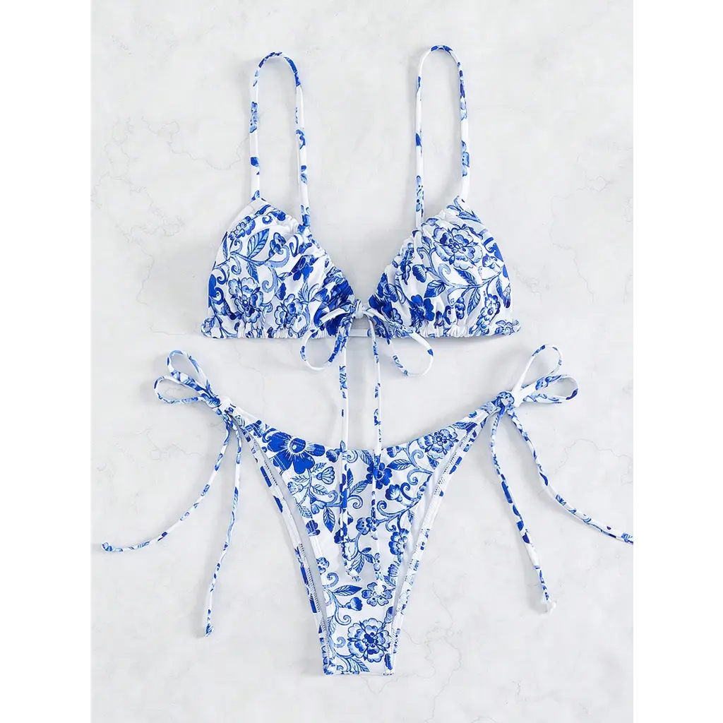 Boho Floral Print Bikini Swimsuit - Women Sets