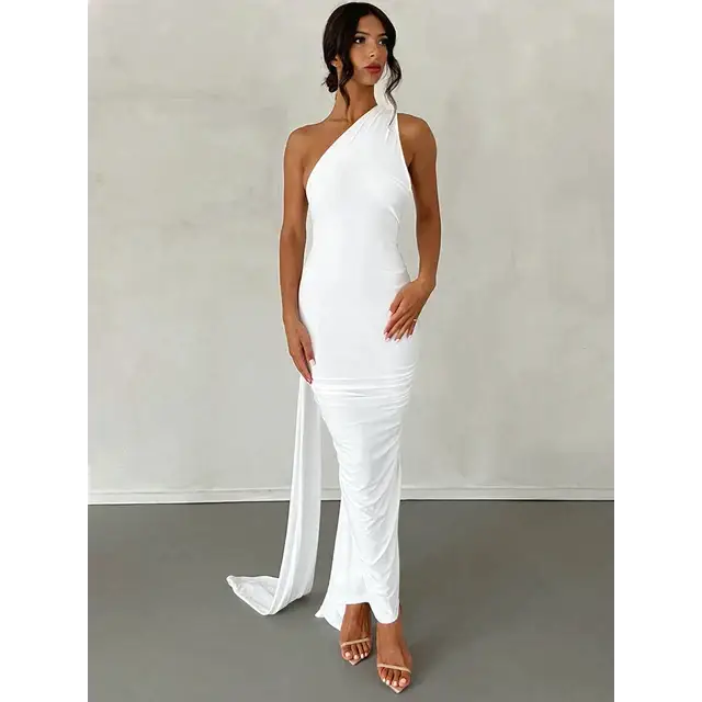 Elegant Maxi Dress Festival Outfit - WHITE / S