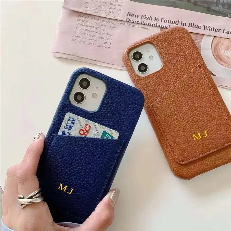 Leather Card Holder Case For IPhone