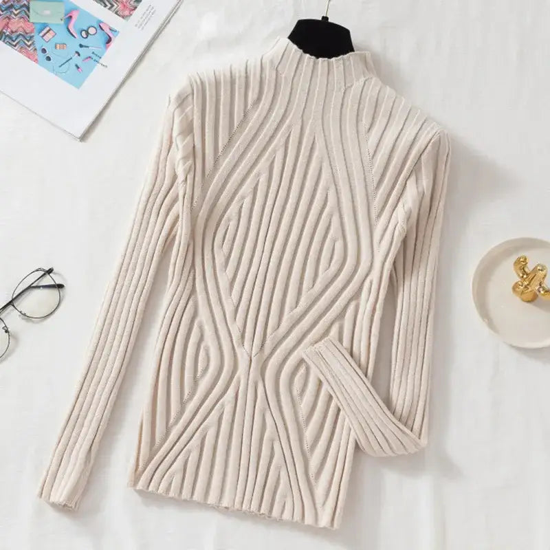 Slim Chic SweaterHalf Turtleneck