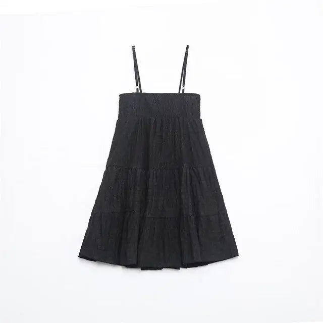 Texture Sling Dress - black / XS - dress