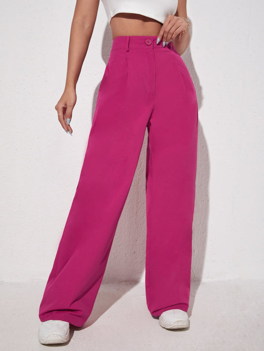 Solid Wide Leg Pants