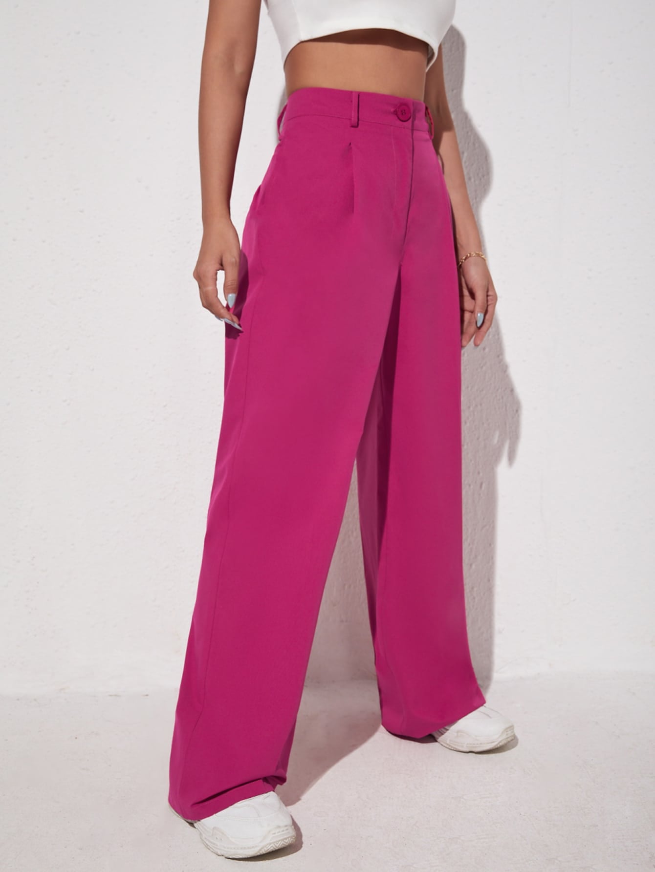 Solid Wide Leg Pants