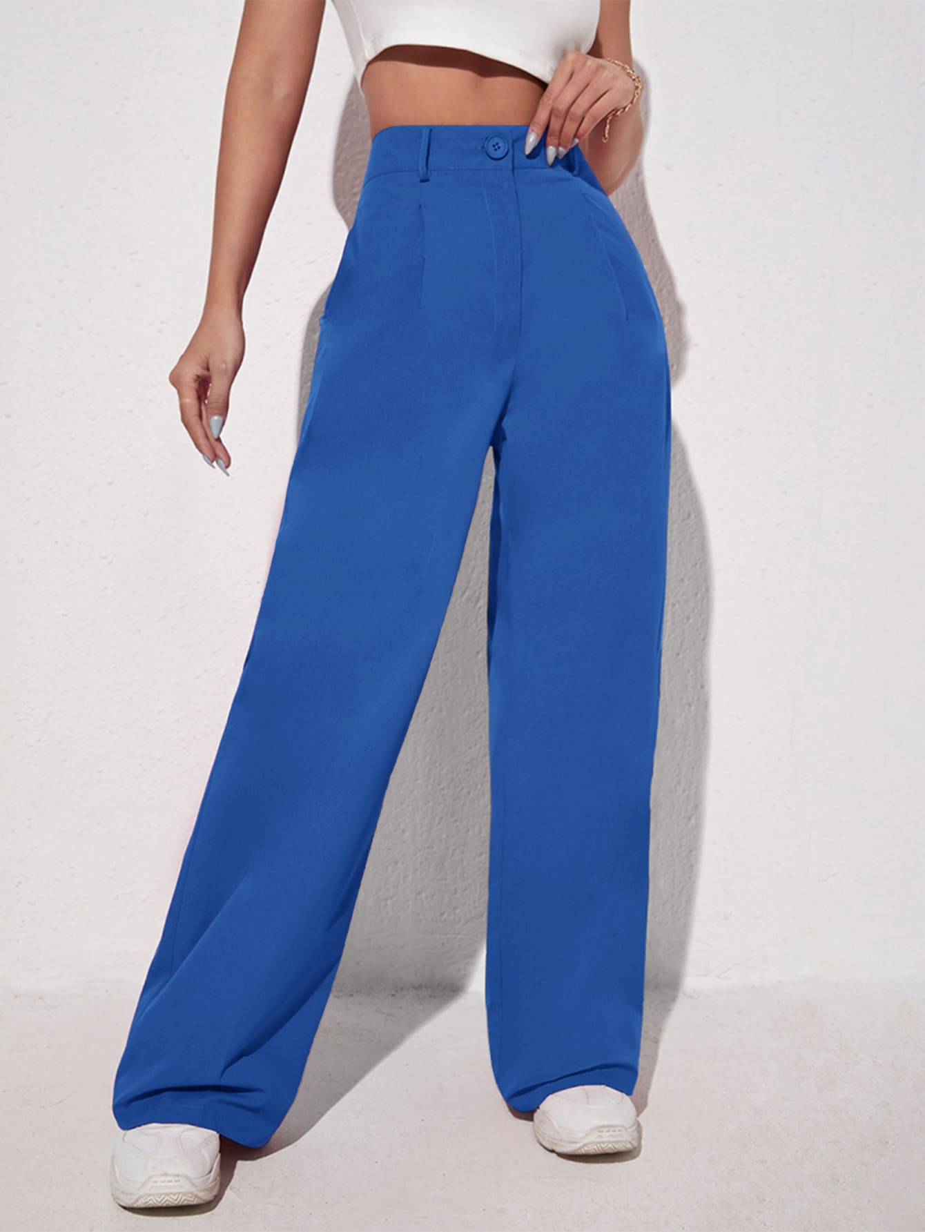 Solid Wide Leg Pants