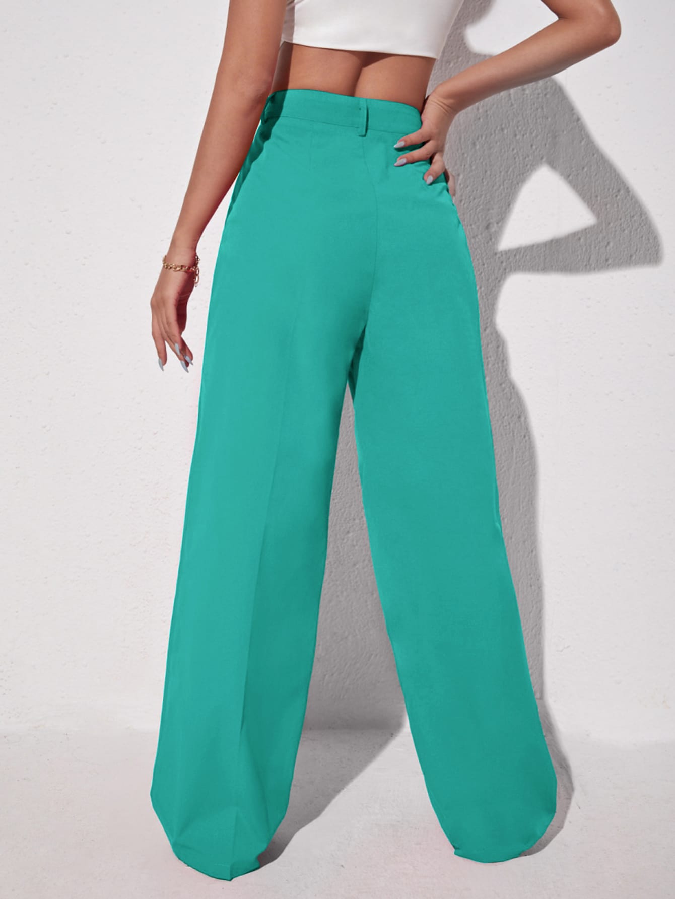 Solid Wide Leg Pants