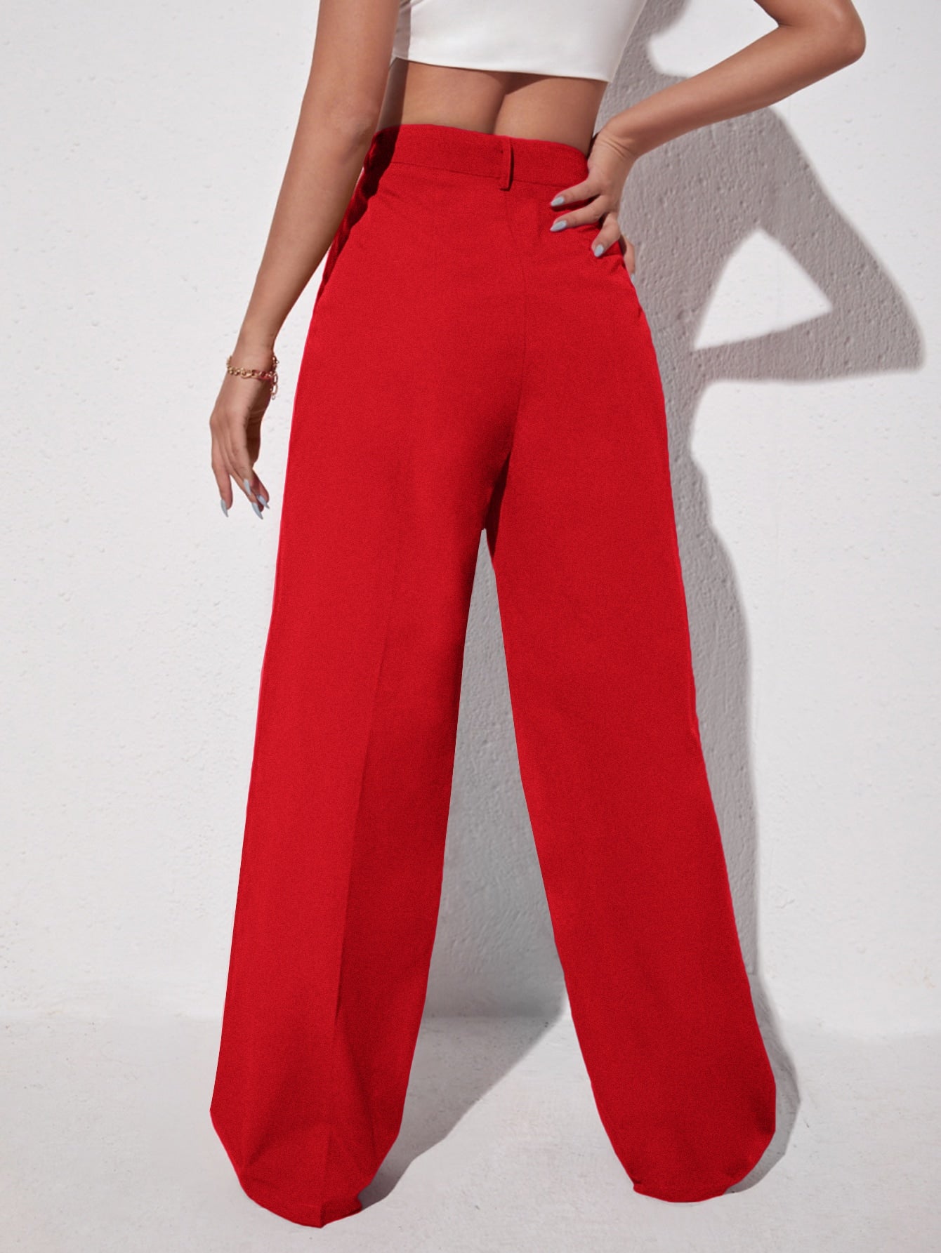 Solid Wide Leg Pants