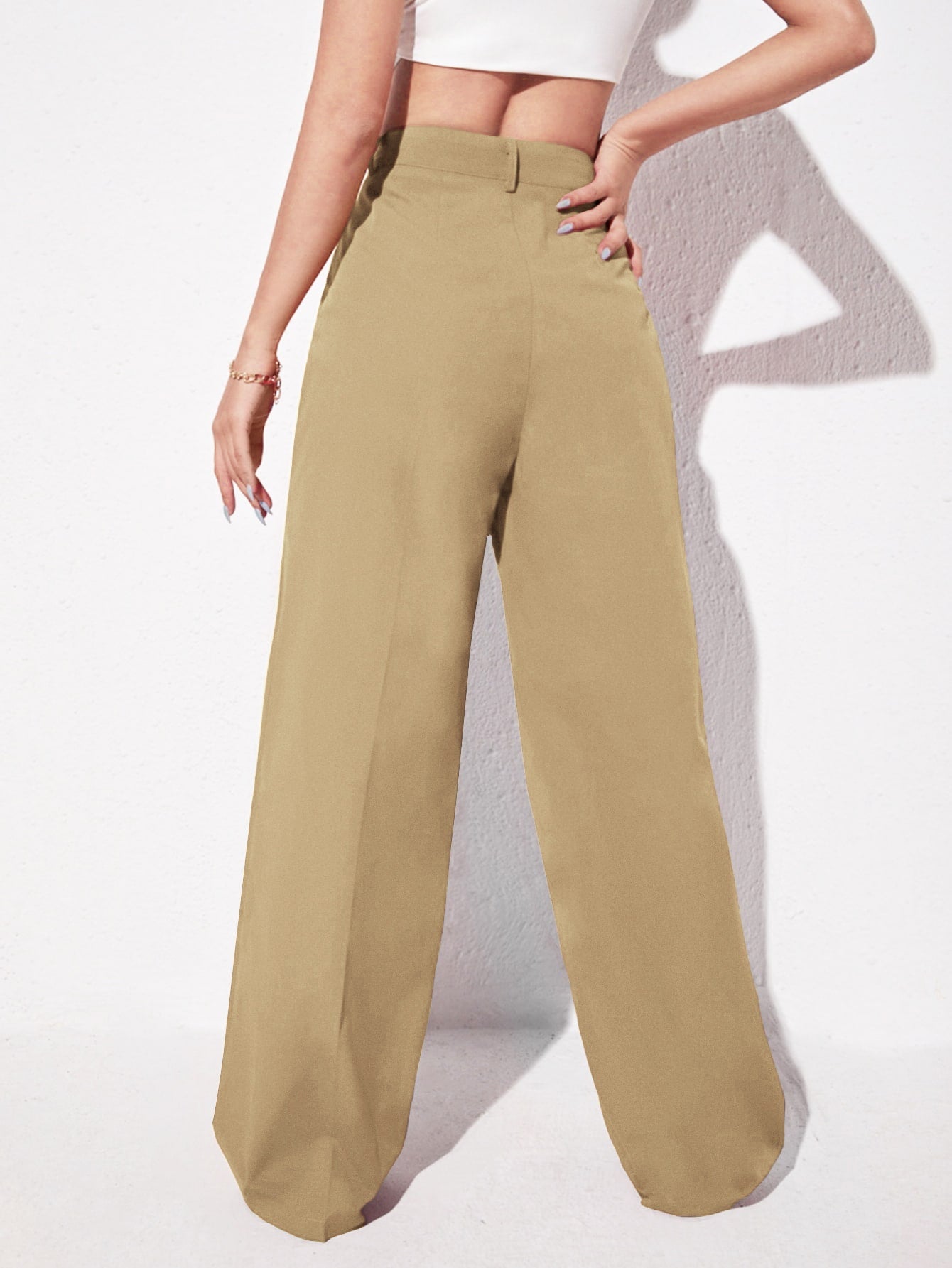 Solid Wide Leg Pants