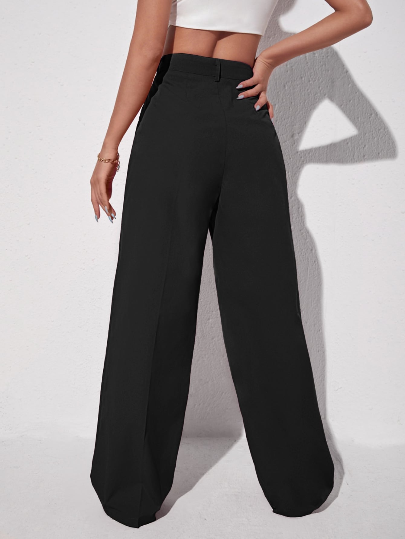 Solid Wide Leg Pants