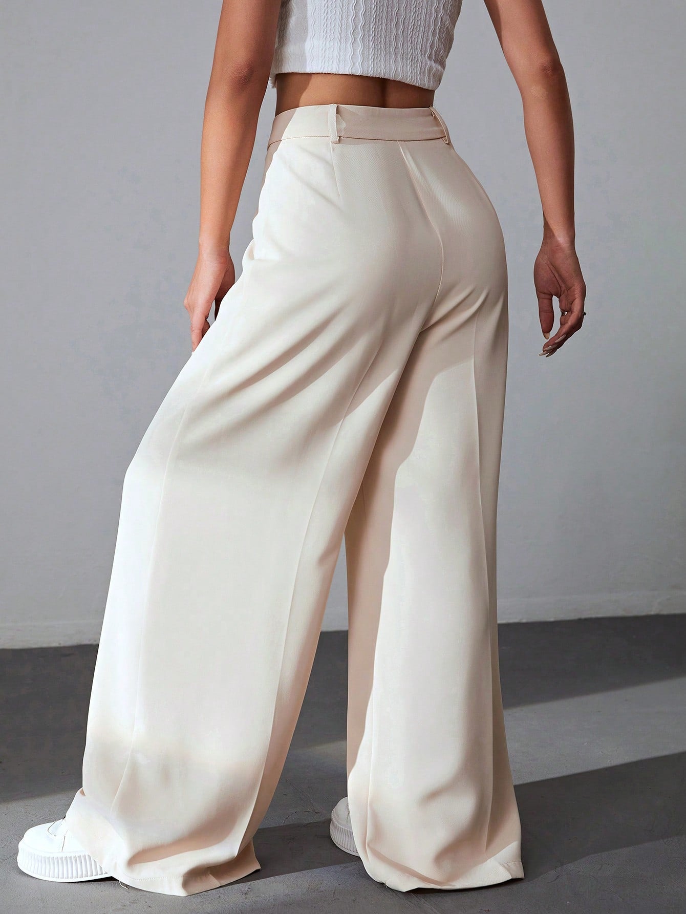 Classy Solid Wide Leg Pants