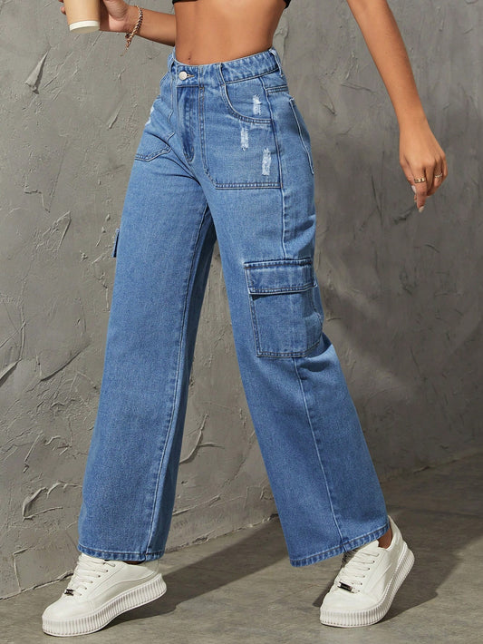 Side Cargo Jeans