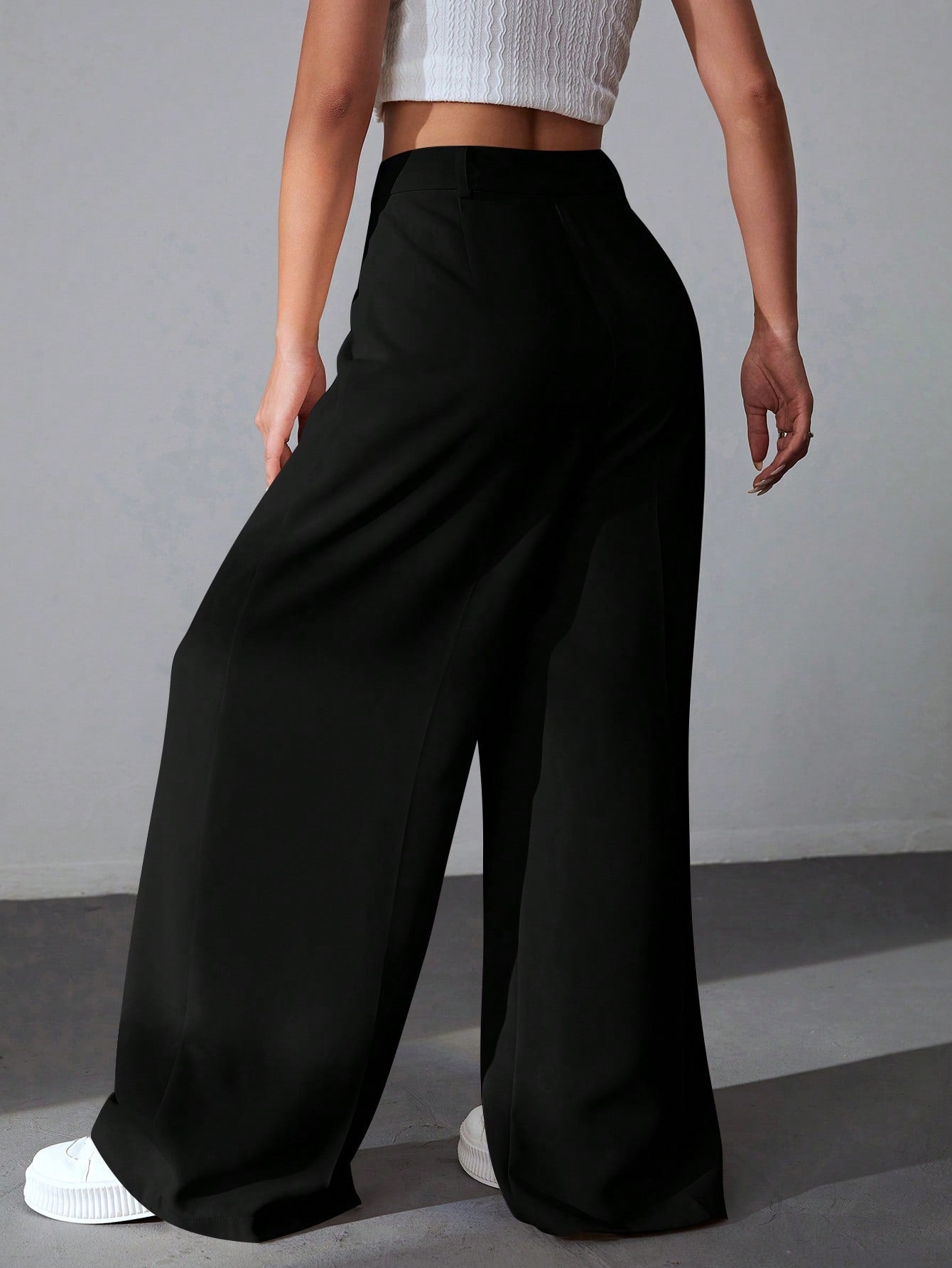 Classy Solid Wide Leg Pants