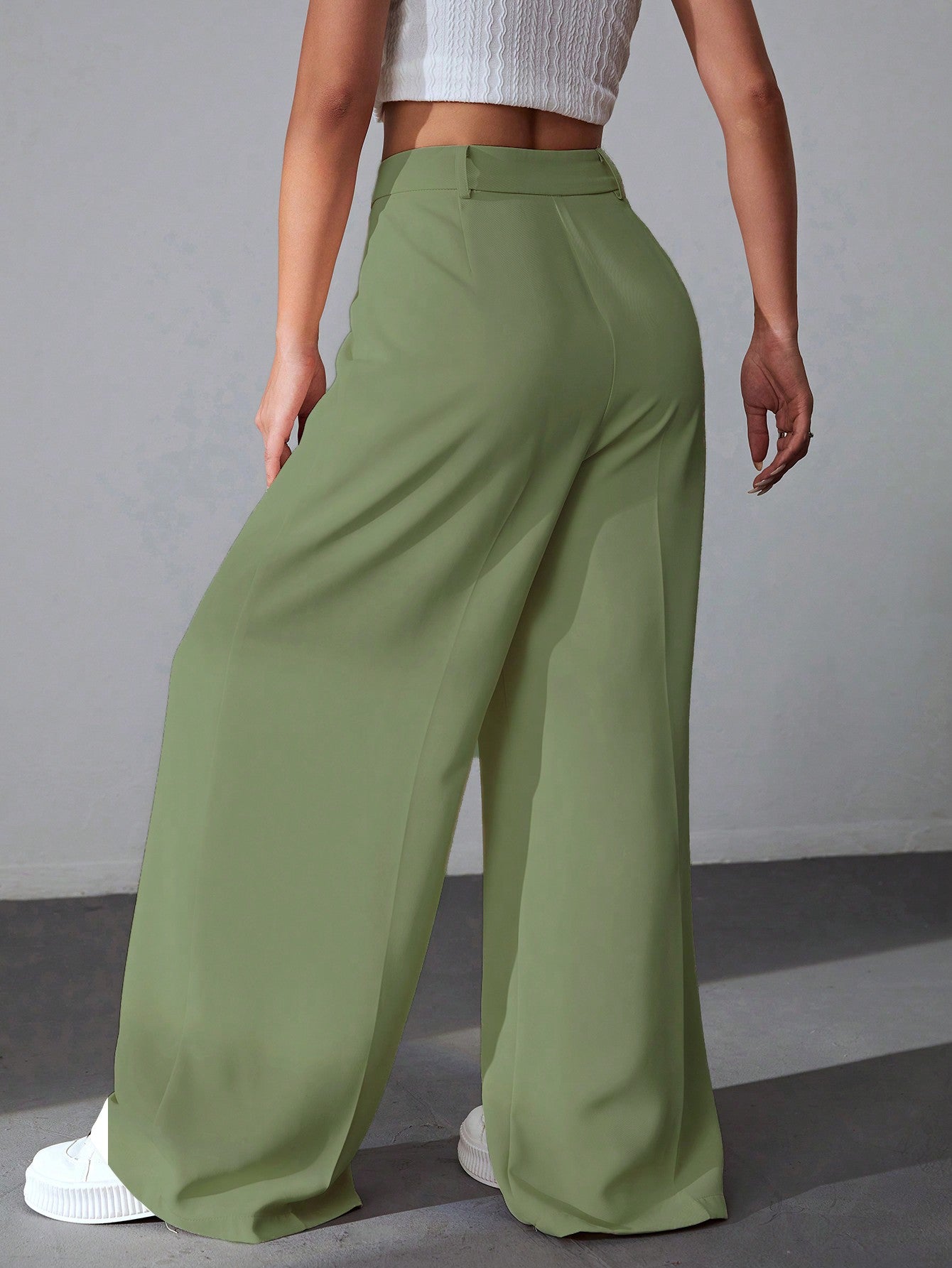 Classy Solid Wide Leg Pants