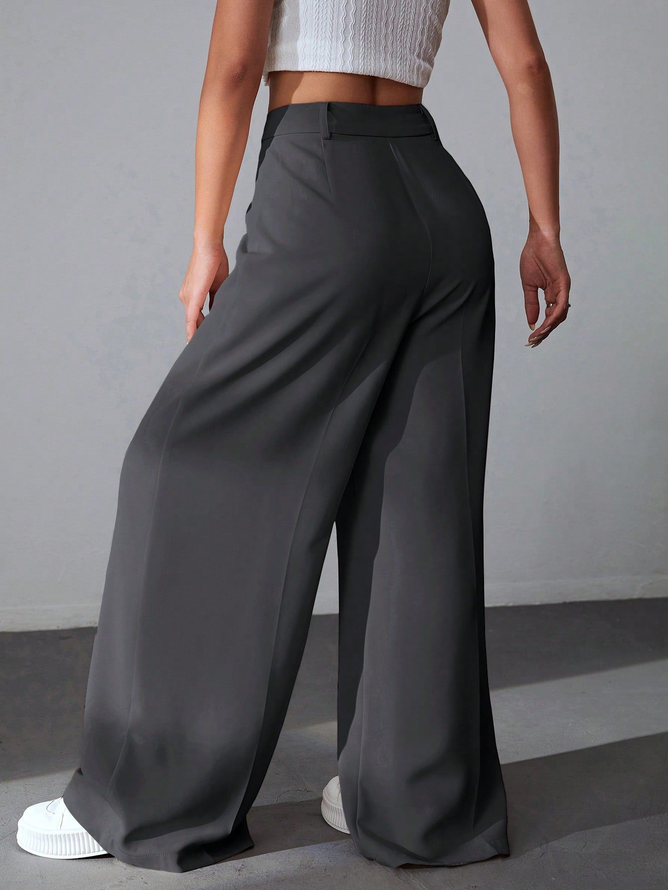 Classy Solid Wide Leg Pants