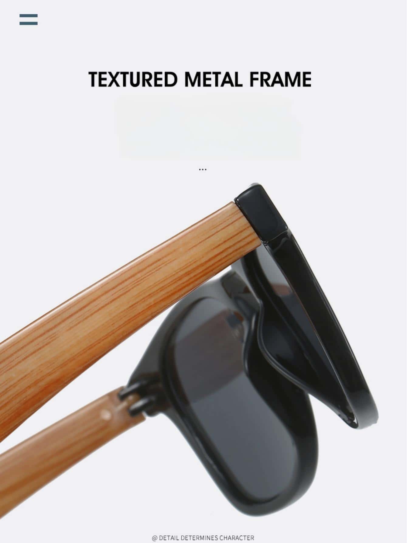 Classic Style Pc Wood Grain Texture Sunglasses, Vintage Rivet Wayfarer Shades