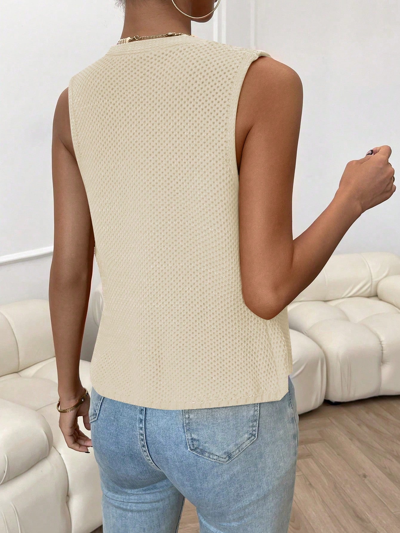 Privé Button Front Sweater Vest