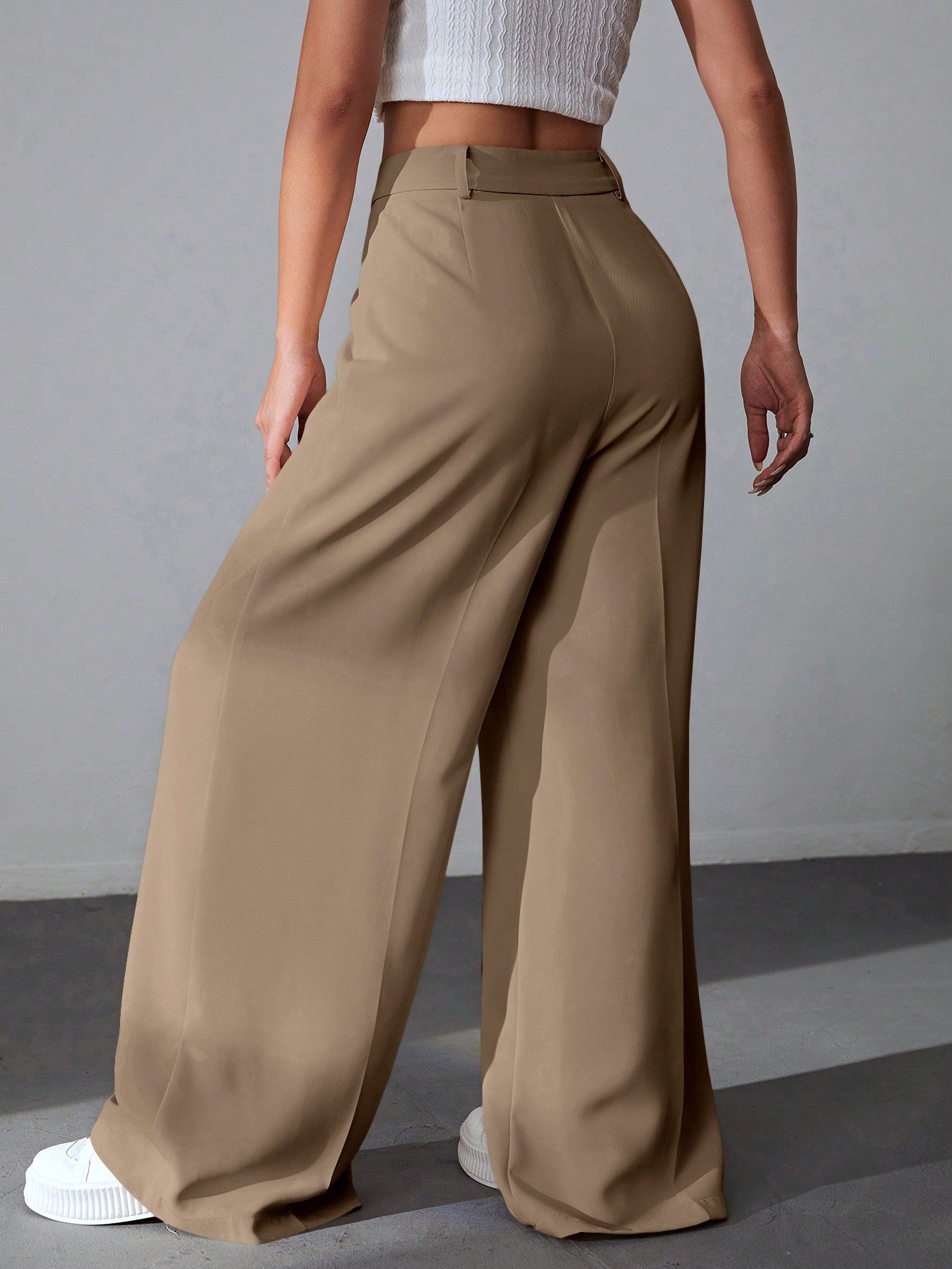 Classy Solid Wide Leg Pants