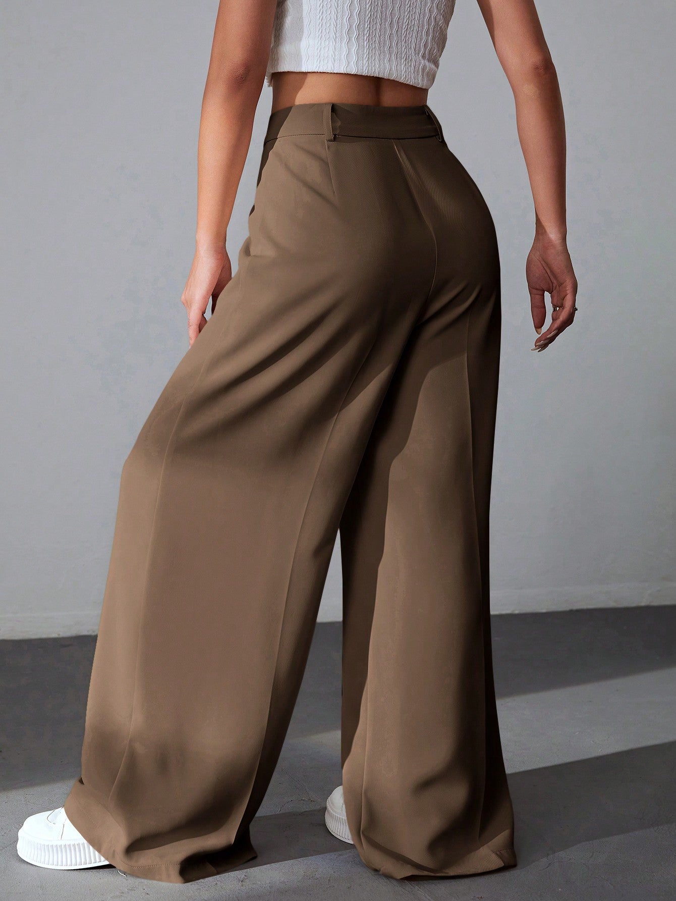 Classy Solid Wide Leg Pants