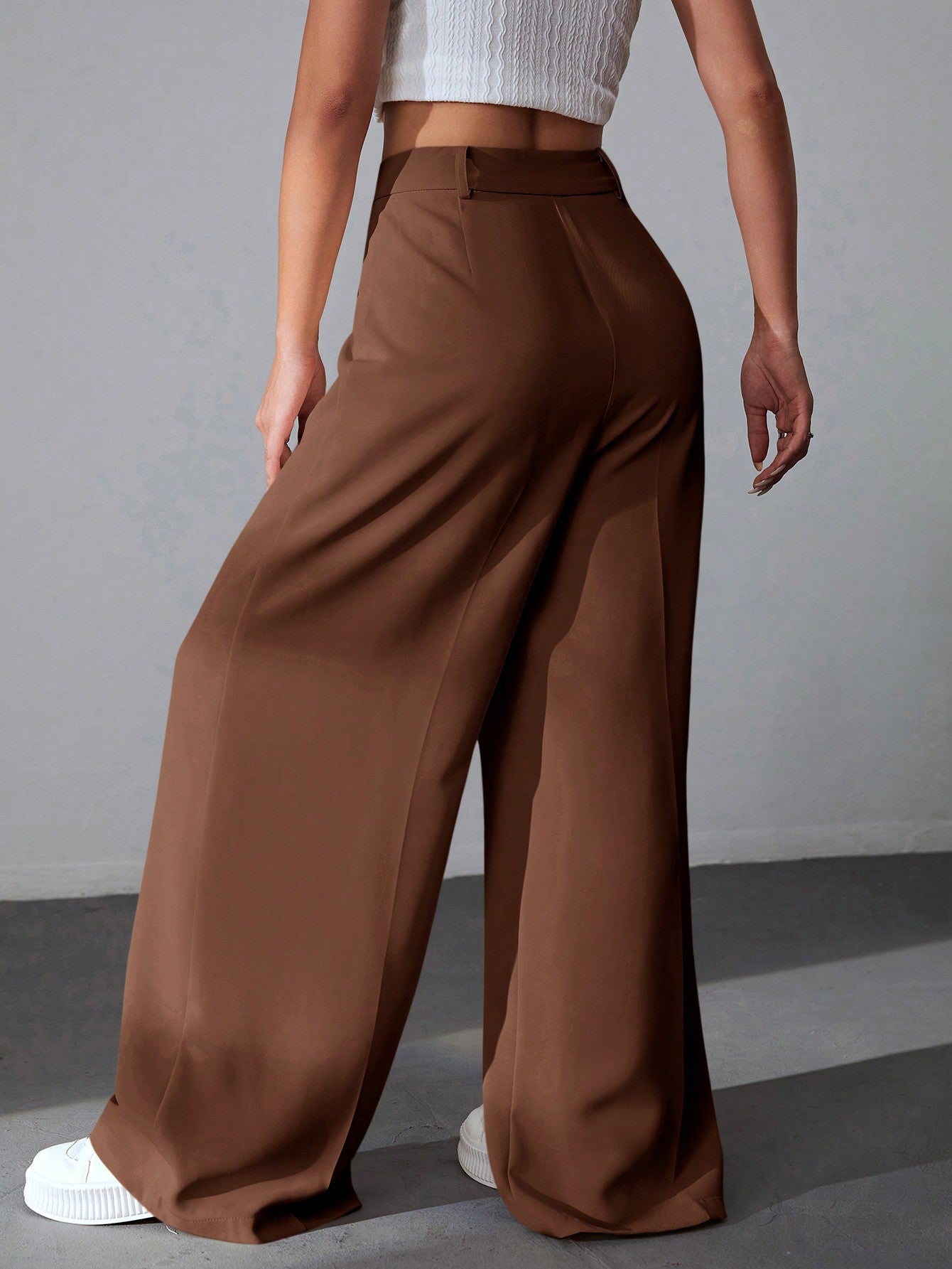 Classy Solid Wide Leg Pants