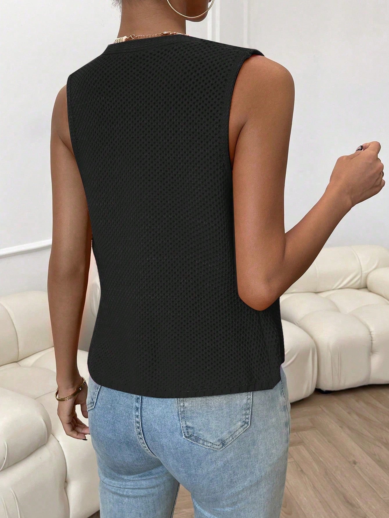 Privé Button Front Sweater Vest