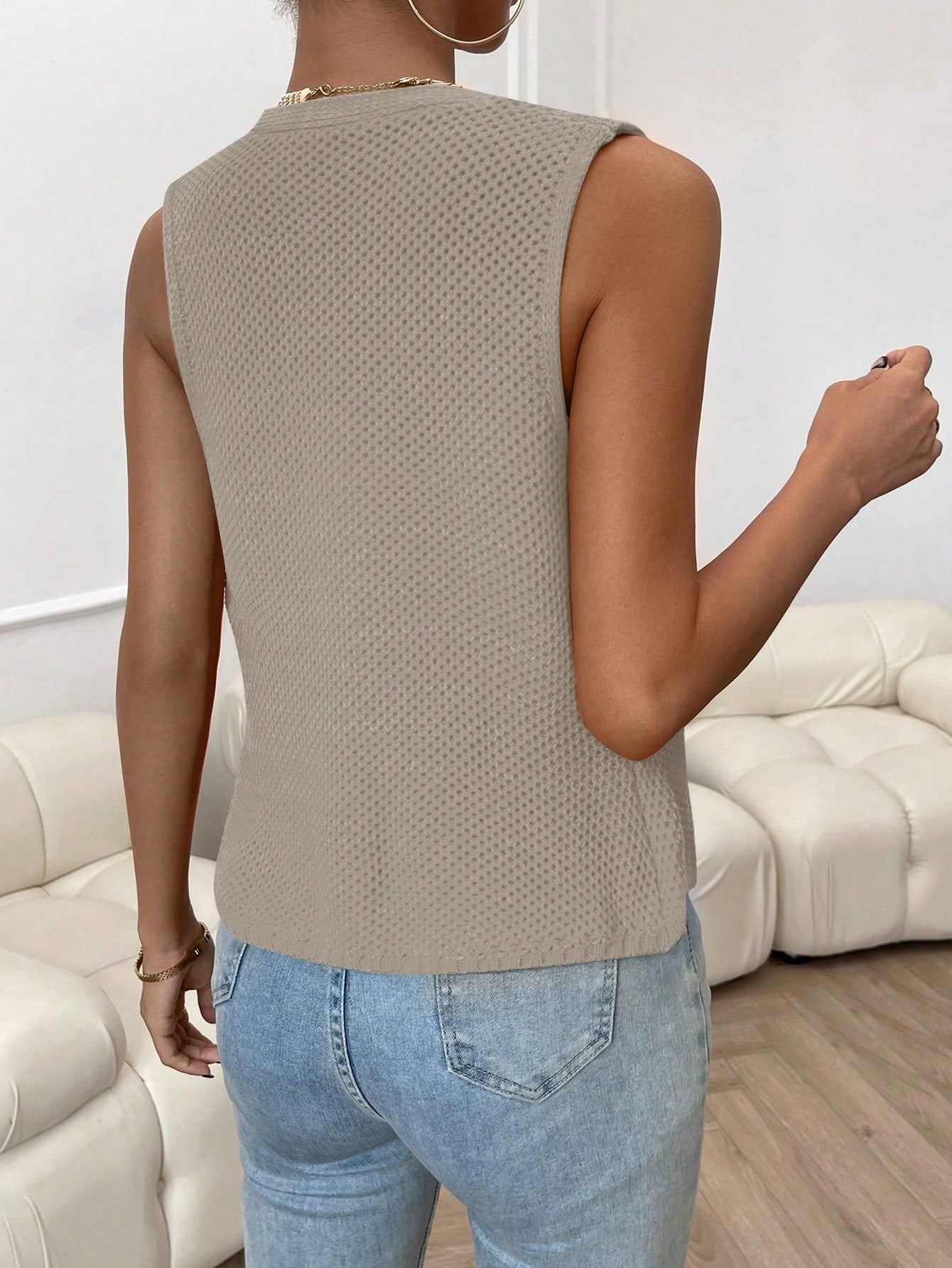 Privé Button Front Sweater Vest