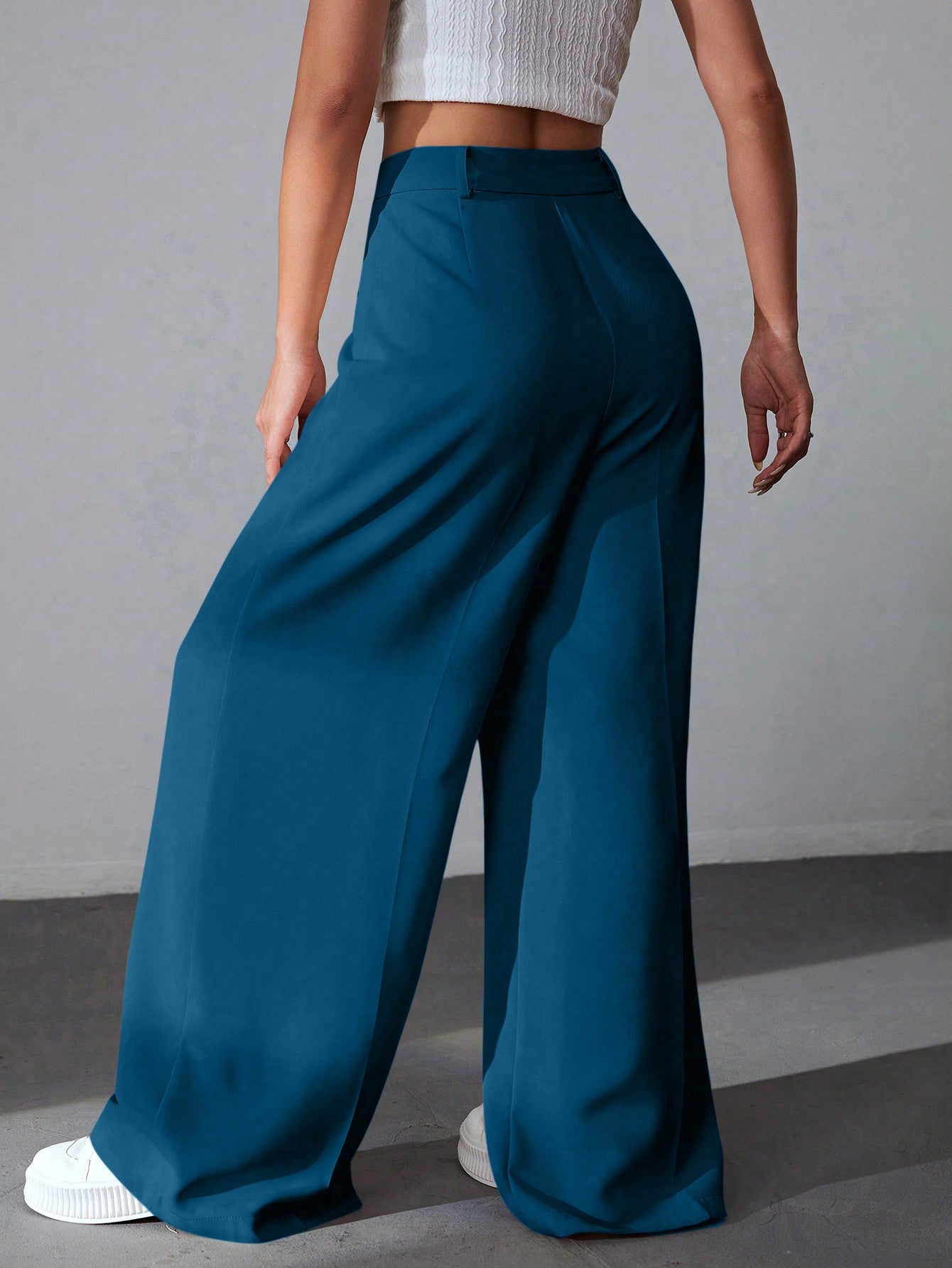 Classy Solid Wide Leg Pants